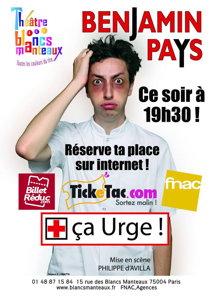 Benjamin PAYS, le 28 Juin - Théâtre des Blancs-Manteaux